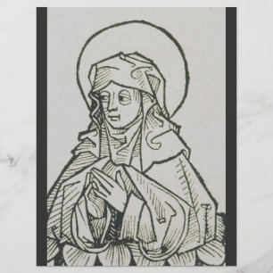 Flyer Arte lineal minimalista medieval de Santa Mónica