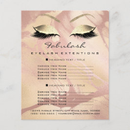 Flyer Artista de Maquillaje Belleza Pestaña Dorado Brill