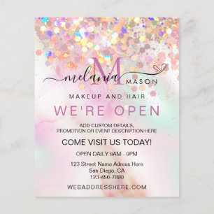 Flyer Artista de Maquillaje con Tinta de Alcohol Brillo 