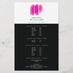 Flyer Artista de Maquillaje de Acuarela Rosa Muestra