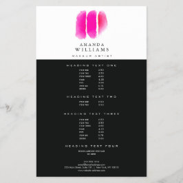 Flyer Artista de Maquillaje de Acuarela Rosa Muestra
