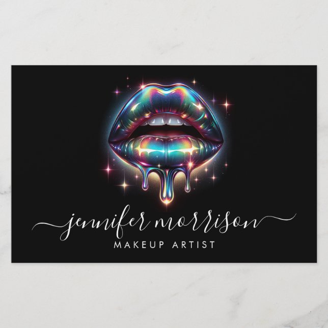 Flyer Artista de maquillaje de labios holográficos brill (Frente)