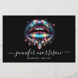 Flyer Artista de maquillaje de labios holográficos brill