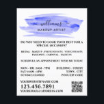 Flyer Artista de maquillaje de pincel azul acuarela<br><div class="desc">Guión Acuarela Pincel Azul Pincel Criba A Artistas Volantes De Publicidad Por La Tienda De Tarjetas De Negocios.</div>
