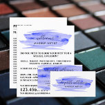 Flyer Artista de maquillaje de pincel azul acuarela<br><div class="desc">Guión Acuarela Pincel Azul Pincel Criba A Artistas Volantes De Publicidad Por La Tienda De Tarjetas De Negocios.</div>