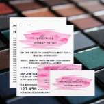 Flyer Artista de Maquillaje de Trazo de Pincel de Acuare<br><div class="desc">Plantillas de Tarjetas de Presentación de Publicidad para Artista de Maquillaje de Trazo de Pincel de Acuarela Rosa por The Business Card Store.</div>