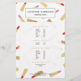 Flyer Artista de maquillaje del patrón de lápiz labial d