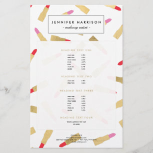 Flyer Artista de maquillaje del patrón de lápiz labial d