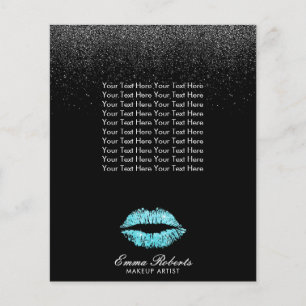 Flyer Artista de maquillaje Labios turquesa Salón Purpur
