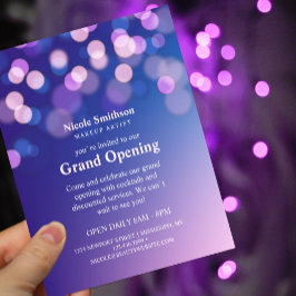 Flyer Artista de Maquillaje Purple Sparkles Glam Gran In