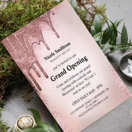 Flyer Artista de Maquillaje Rose Gold Glitter Glam Gran