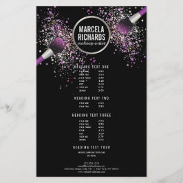Flyer Artista de maquillaje Rubor Confetti morado y plat