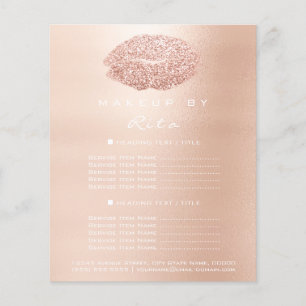 Flyer Artista de Maquillaje Salón de Belleza Brillo Foll