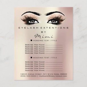 Flyer Artista de Maquillaje Salón de Belleza Pestañas Fo