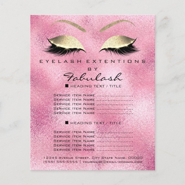 Flyer Artista de maquillaje Salón de belleza Purpurina d (Frente)