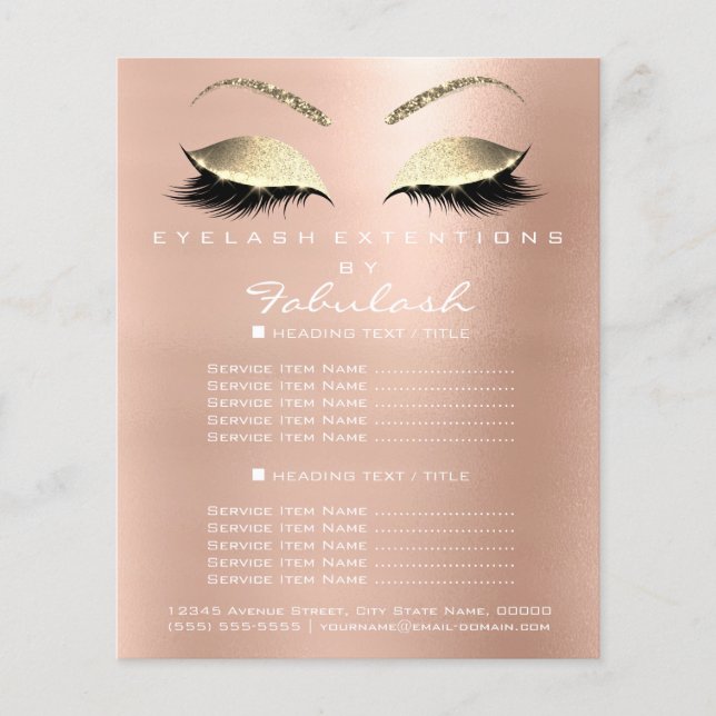 Flyer Artista de maquillaje Salón de belleza Purpurina d (Frente)