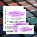Flyer Artista de Maquillaje Trazo de Pincel Púrpura Acua<br><div class="desc">Volantes Publicitarios de Artista de Maquillaje Trazo de Pincel Púrpura Acuarela Script por The Business Card Store.</div>