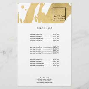 Flyer Artista moderno Resumen Faux Gold Brushstrokes Fly