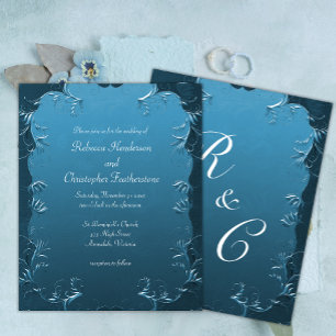 Flyer Asequible y elegante invitación a la boda Verde az