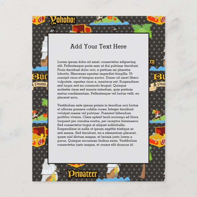 Flyer Ataque de la bandera pirata de la isla del tesoro (Frente)