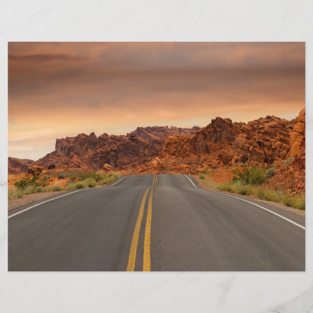 Flyer Atardecer de viaje por carretera (Frente)