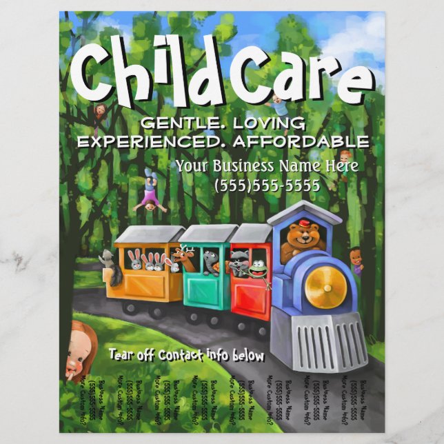 Flyer Atención a la infancia. Niñera. Atención diurna. H (Frente)