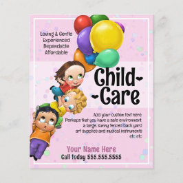 Flyer Atención diurna de cuidado infantil 5 x 6 niños y