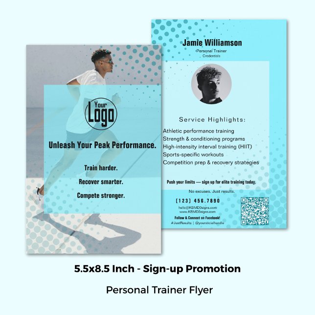 Flyer Atraer a los atletas entrenador personal avanzado  (5.5x8.5 Inch, Attract Athletes Advanced Fitness Personal Trainer Flyer)