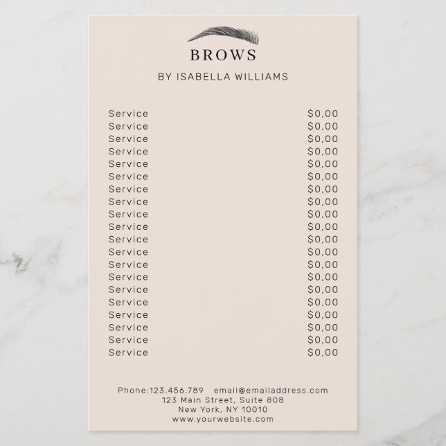 Flyer Augenbrauen minimalista y elegante (Frente)