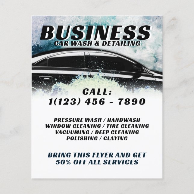 Flyer Auto de salpicadura de agua marina del océano (Frente)