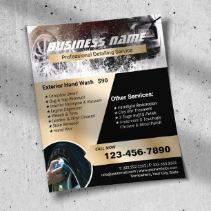 Flyer Auto Detailing Wash Profesional Limpieza Oro