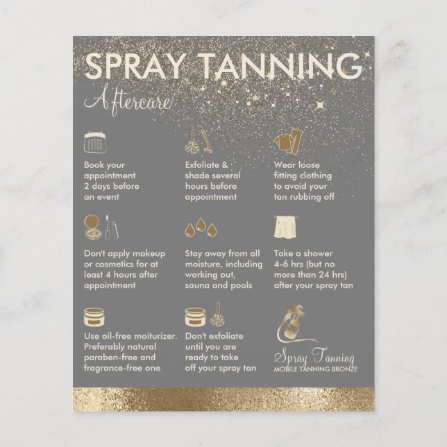 Flyer Autobronceado Pintura Corporal Gris Post-Cuidado (Atrás)