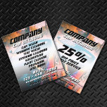 Flyer Automóvil deportivo moderno Volador<br><div class="desc">Proteja la cubierta dinámica con el coche conduciendo a través de salpicaduras de agua y texto cinético. Incluyendo espacio para el texto promocional de descuento y lista de servicios.</div>