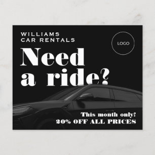 Flyer Automóvil elegante de tono negro