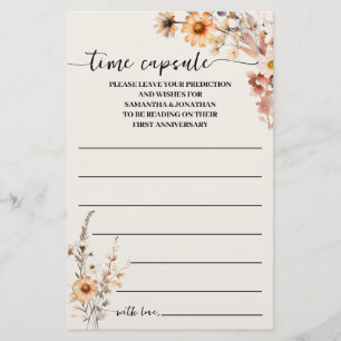 Flyer Autumn Wildflowers Time Cápsula Advance Game Card