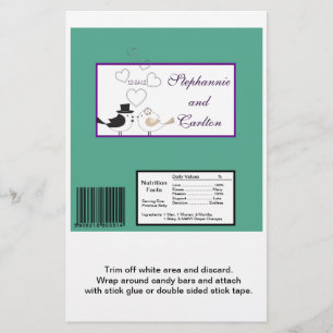 Flyer Aves de amor Verde azulado/Boda púrpura envuelto d