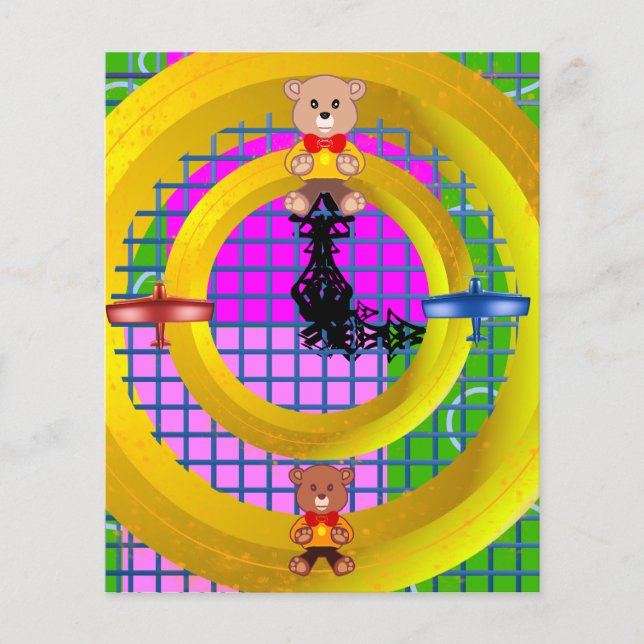 Flyer Aviación Flying Blue Red Plane Bowtie Teddy Bear (Frente)