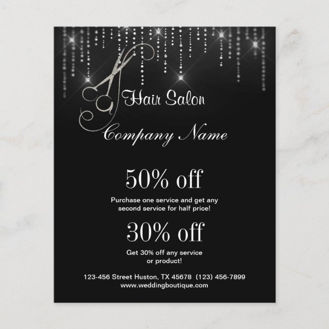 Flyer Aviador personalizado negocio del salón de pelo (Frente)