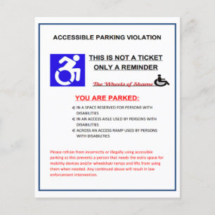 Flyer Aviso de espacio de estacionamiento desactivado