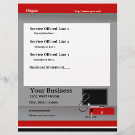 Flyer Aviso de reparación y servicios de informática