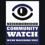 Flyer Aviso de vigilancia y vigilancia de vecindario<br><div class="desc">Viendo Ojos,  Volante de advertencia de vigilancia comunitaria de barrio cerca de la tienda de tarjetas de visita.</div>