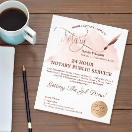 Flyer Aviso móvil y firma de préstamo Rubor Ago rosa Mos