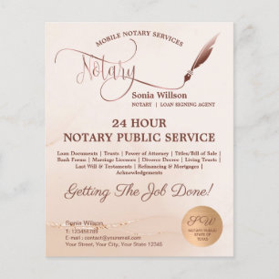 Flyer Aviso móvil y firma de préstamo Rubor Ago rosa Mos