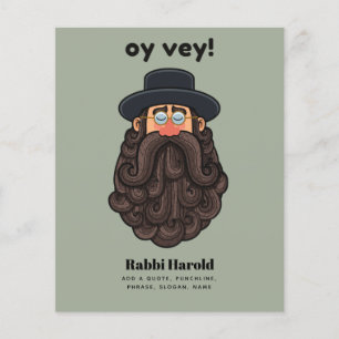 Flyer ¡AY CARAY! Rabino divertido personalizado