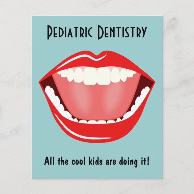 Flyer Azul dental de la boca de la pequeña odontología (Frente)