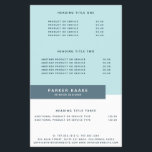 Flyer Azul geométrico simple y moderno de Pastel<br><div class="desc">Diseño geométrico moderno sencillo en tonos azul pastel y azul de medianoche. Puedes visitar mi tienda por productos más hermosos.</div>