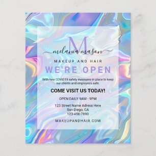 Flyer Azul holográfico moderno elegante