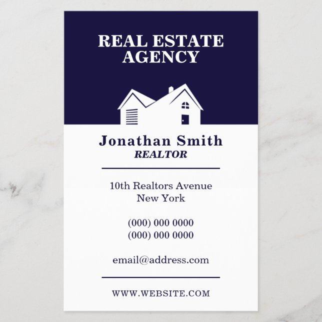 Flyer azul inmobiliario (Frente)