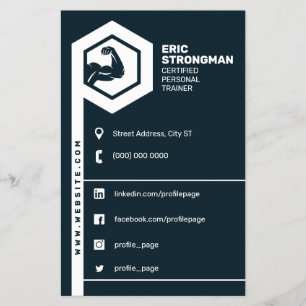 Flyer Azul marino inspirado en el fitness