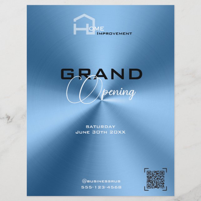 Flyer azul minimalista moderno (Frente)